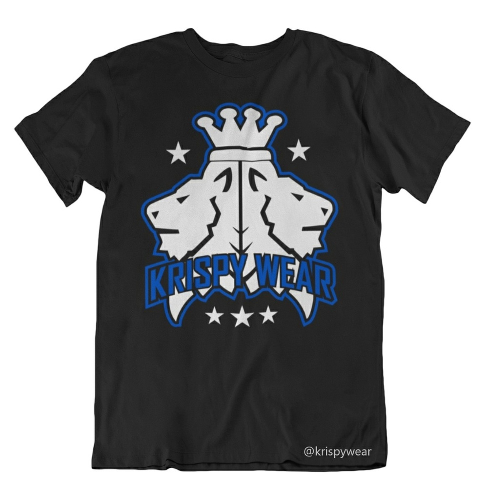 Krispy Wear Twin Lion Logo black crewneck